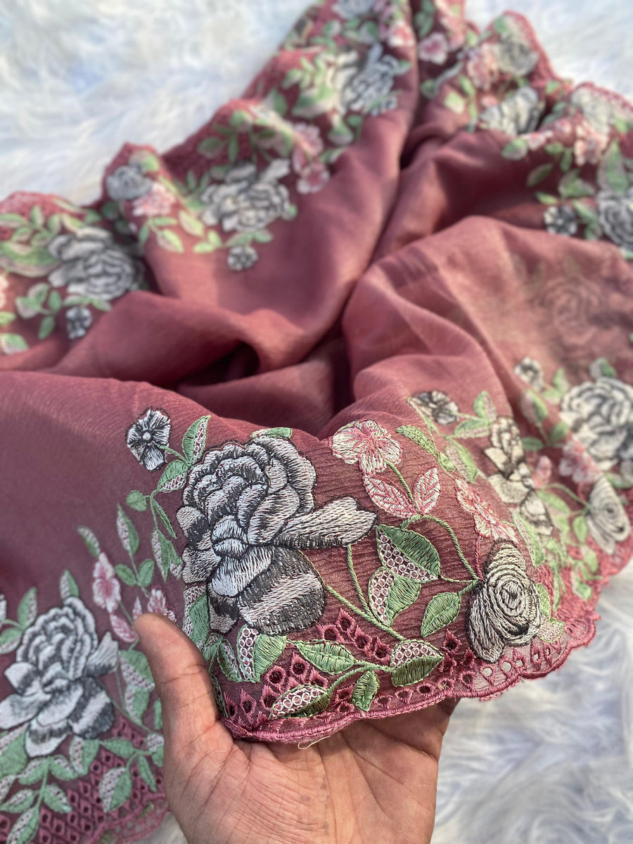 pure chiffon sarees - Anvitha Collections