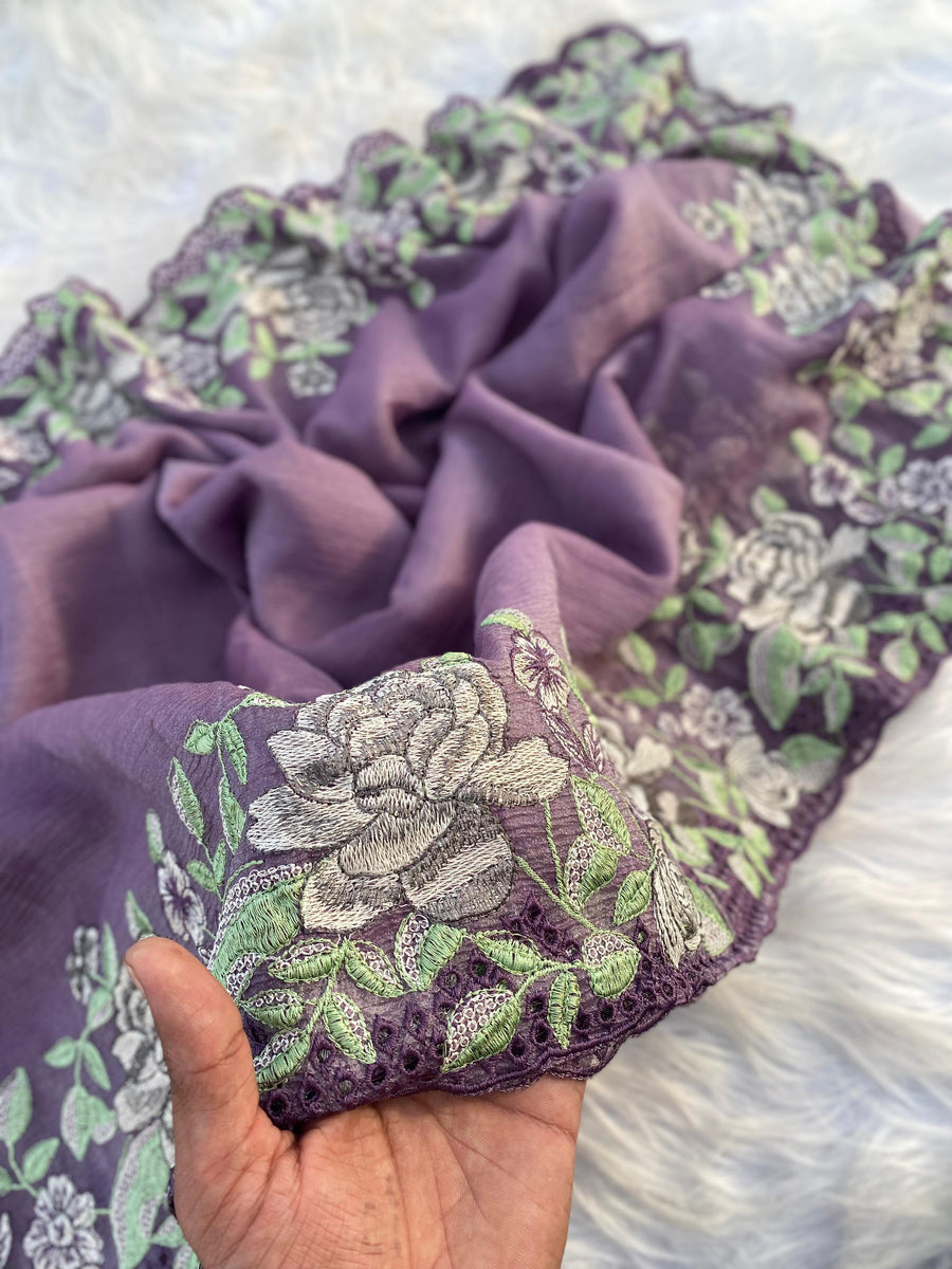 pure chiffon sarees - Anvitha Collections