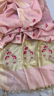 pure tissue linen silk - Anvitha Collections