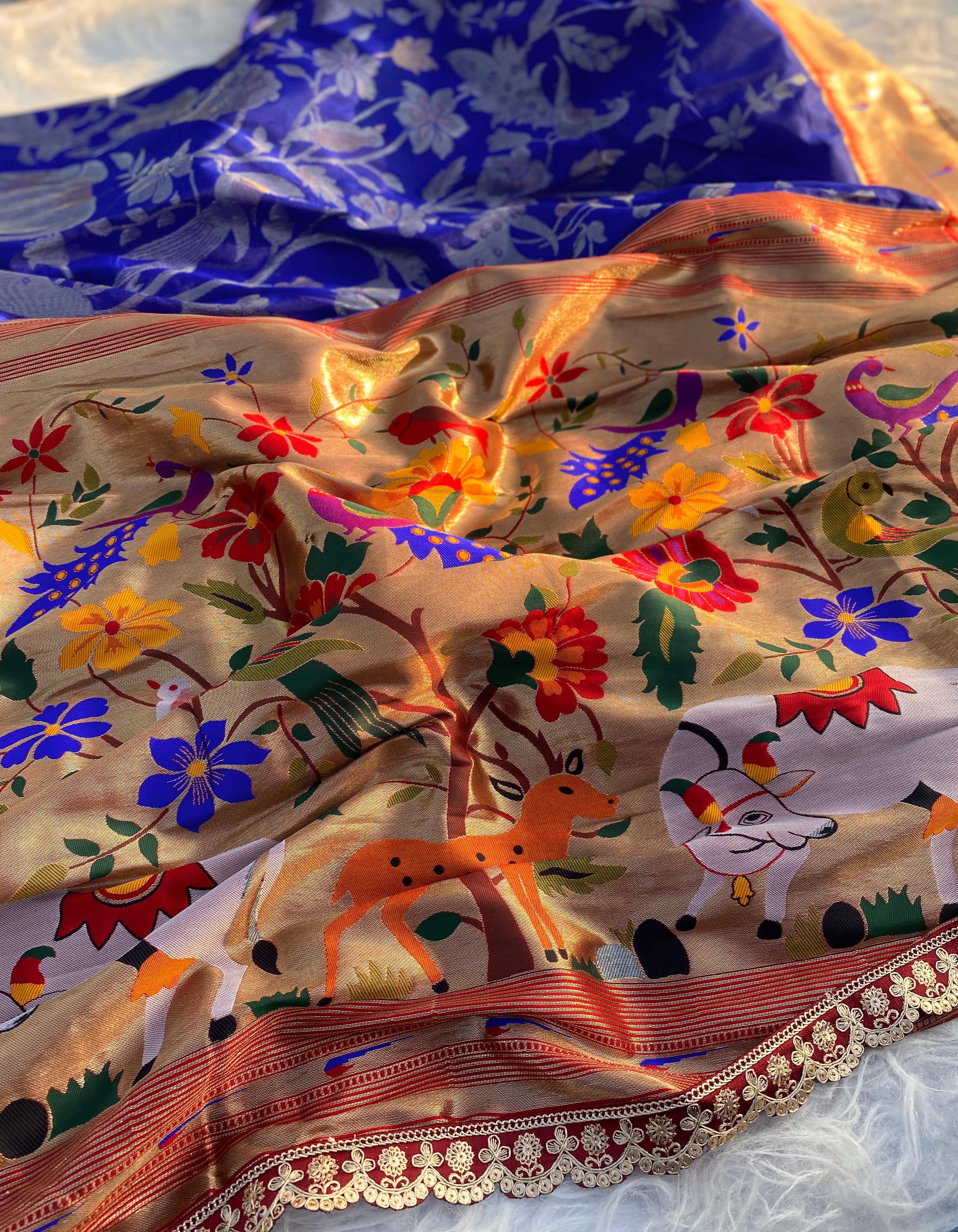 Muniya paithani border - Anvitha Collections