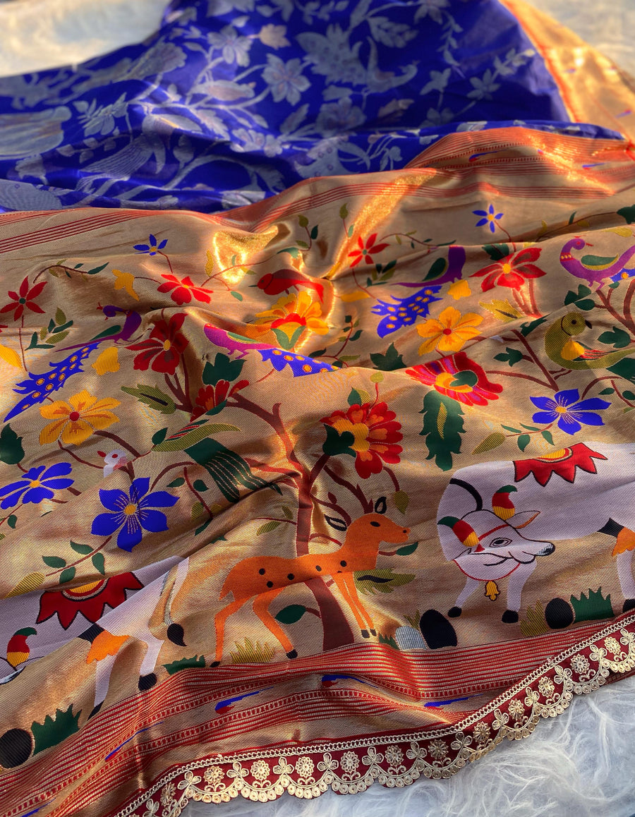 Muniya paithani border - Anvitha Collections