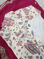 pink color georgette saree - Anvitha Collections