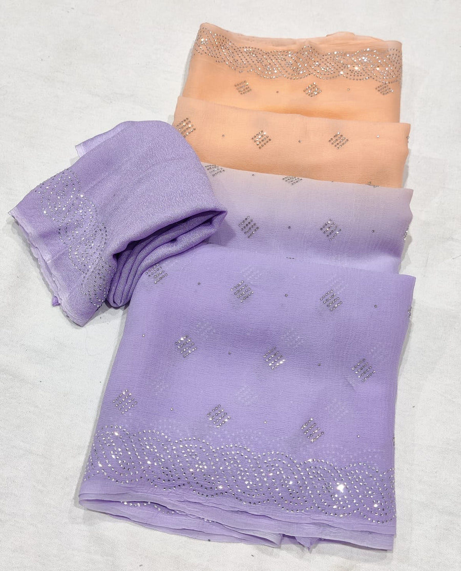 100% pure diamond chiffon saree - Anvitha Collections