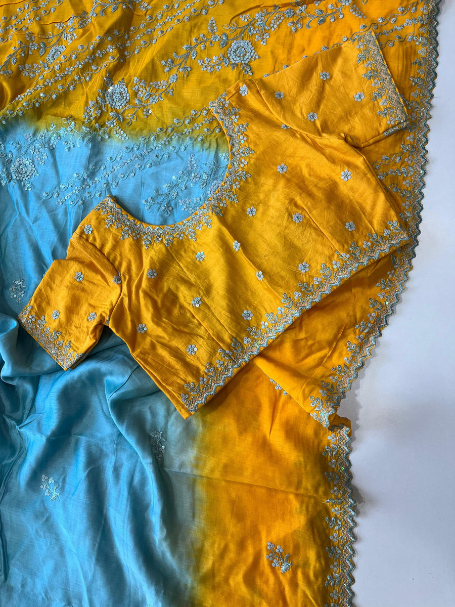 Silk Dual Shade saree - Anvitha Collections