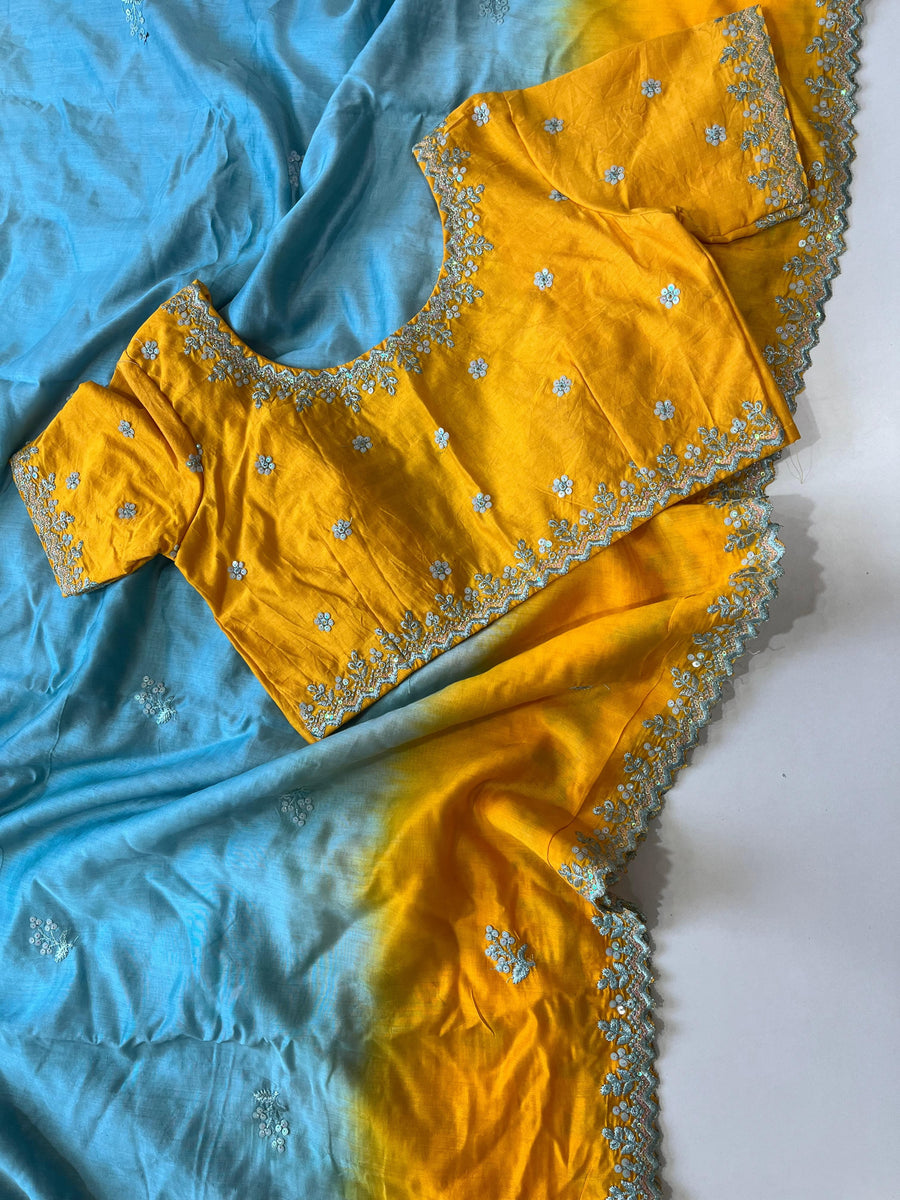 Silk Dual Shade saree - Anvitha Collections