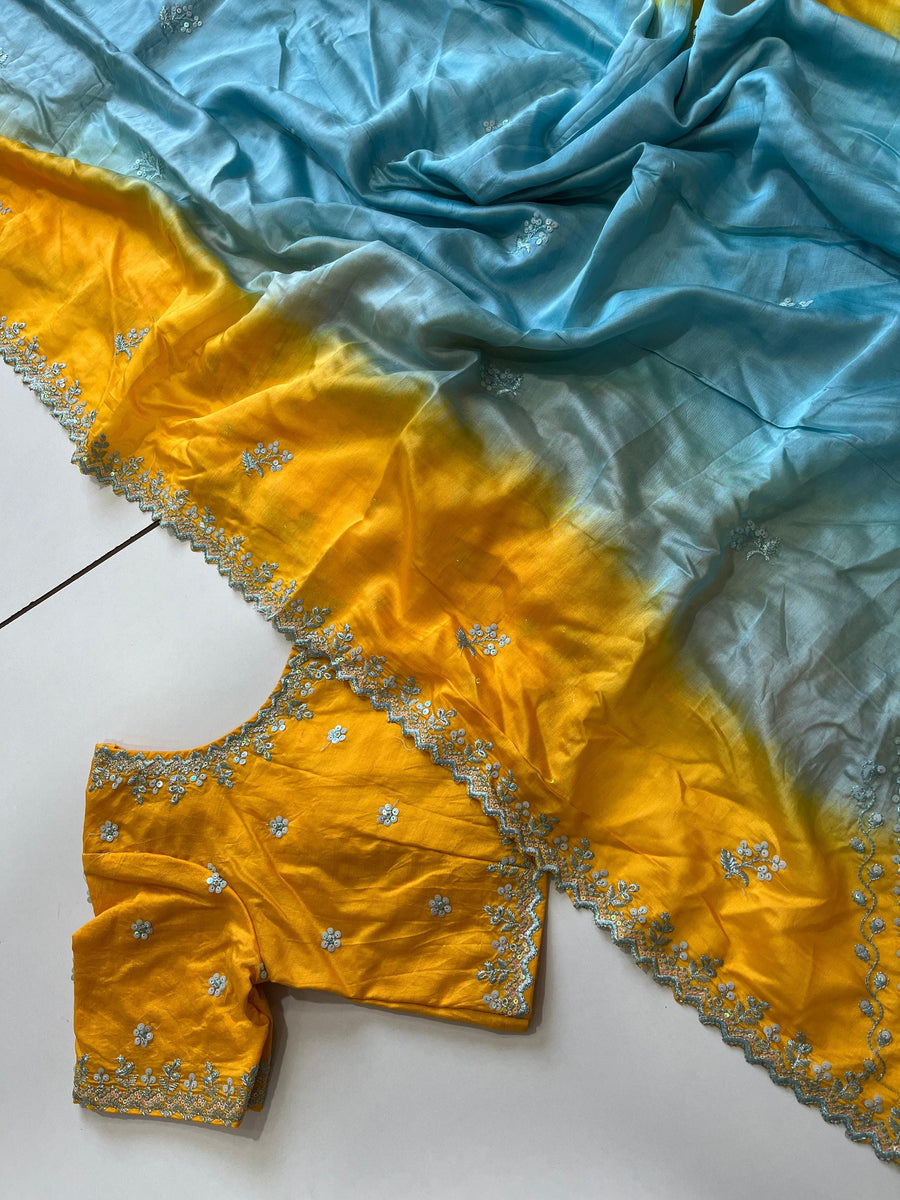 Silk Dual Shade saree - Anvitha Collections