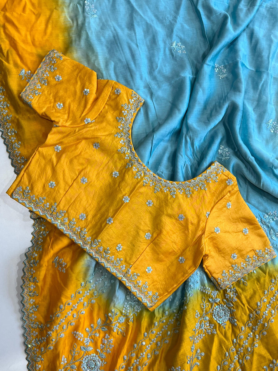 Silk Dual Shade saree - Anvitha Collections