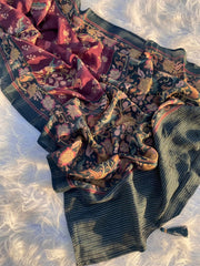 pure viscose handprinted sarees - Anvitha Collections