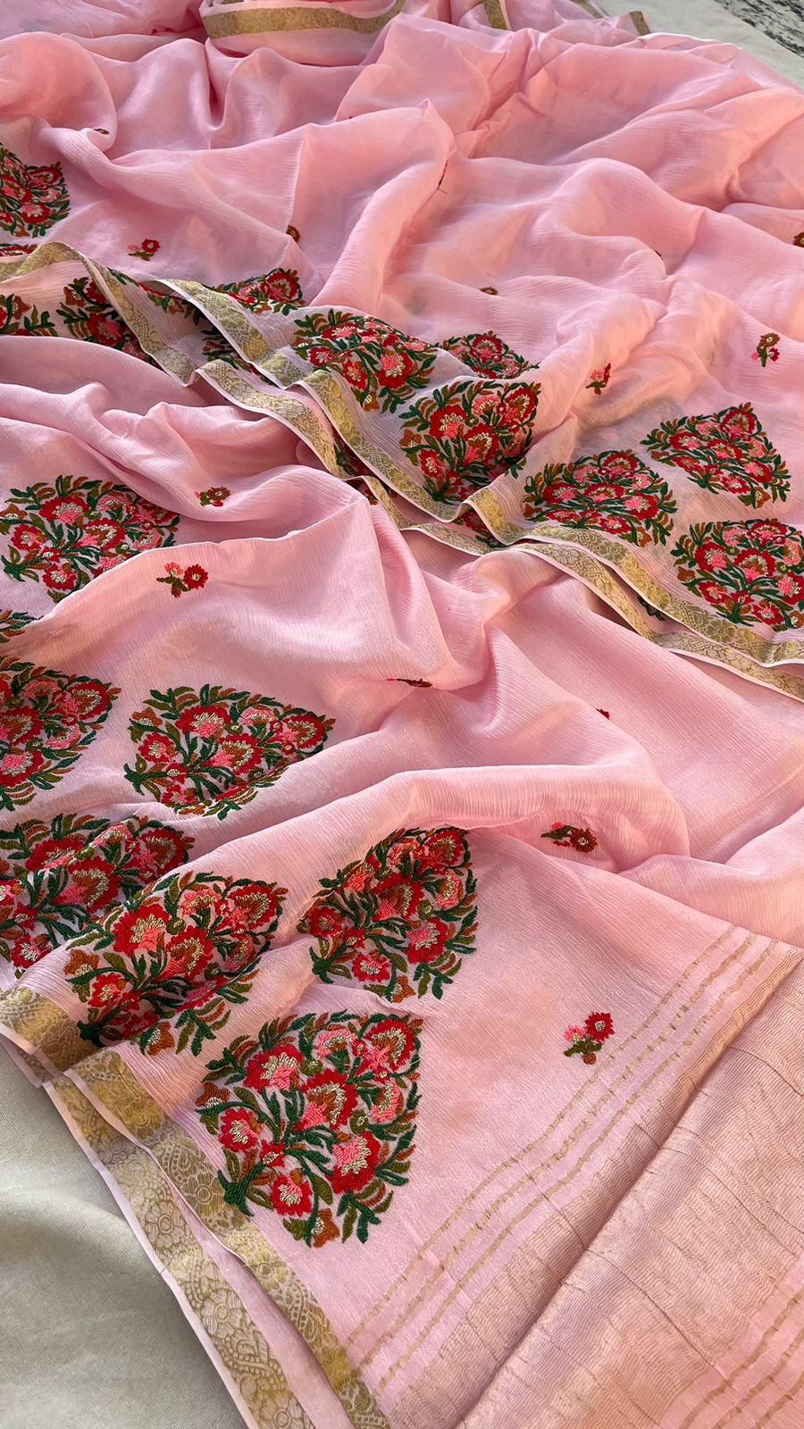 Banarasi weaving zari border - Anvitha Collections