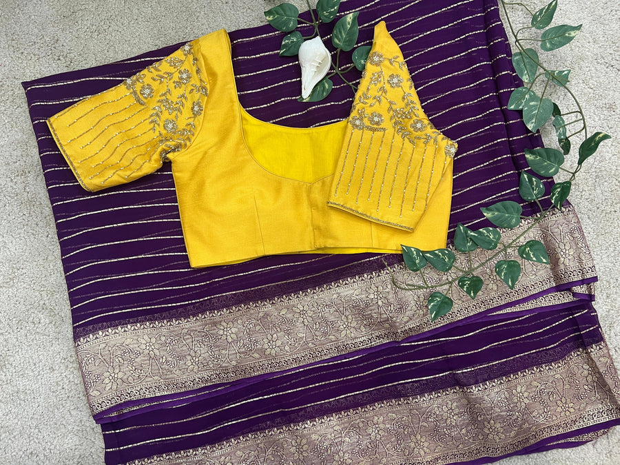 georgette banaras saree - Anvitha Collections