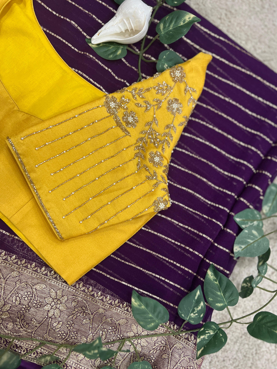 georgette banaras saree - Anvitha Collections