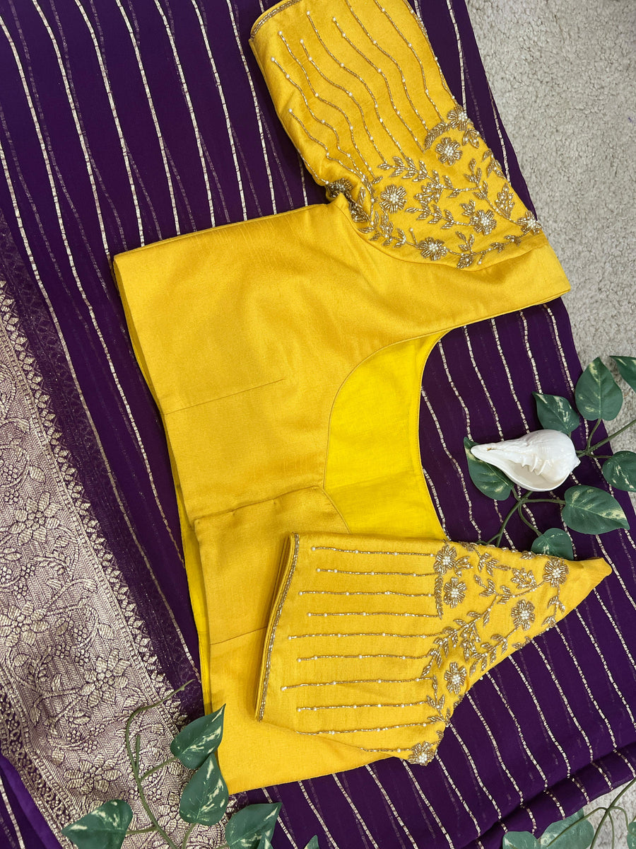 georgette banaras saree - Anvitha Collections