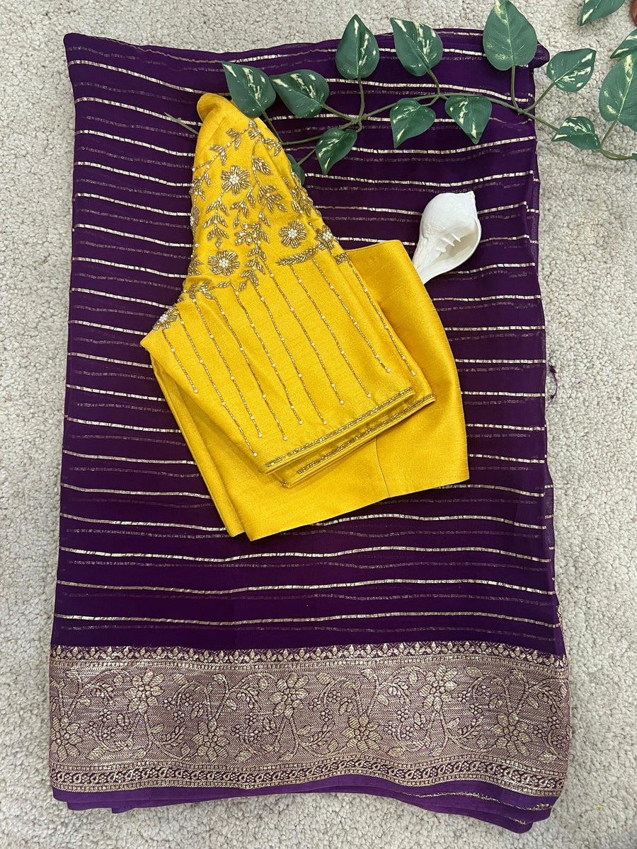georgette banaras saree - Anvitha Collections
