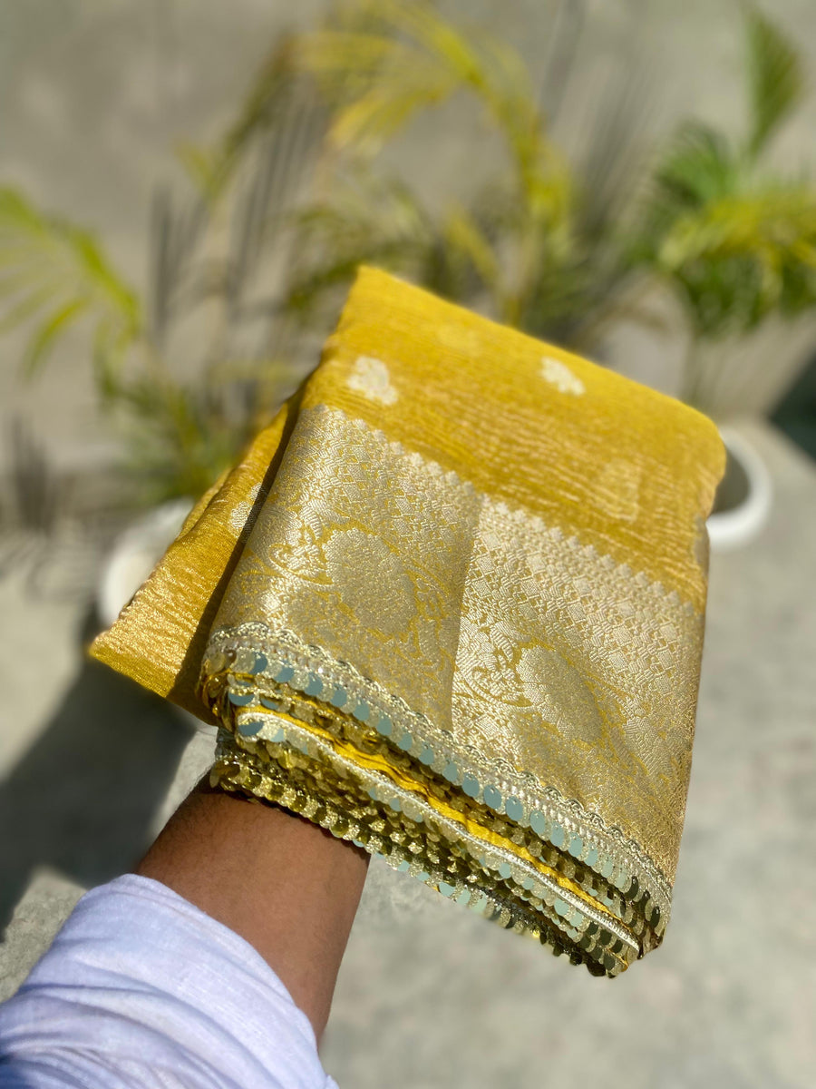 Katan silk fabric saree