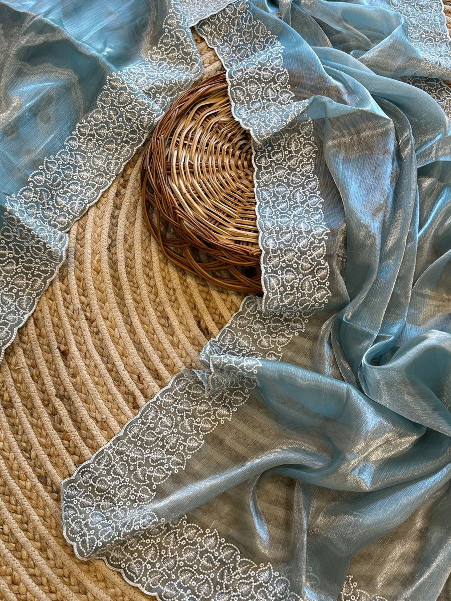 pure chiffon organza silk saree - Anvitha Collections