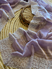 pure chiffon organza silk saree - Anvitha Collections