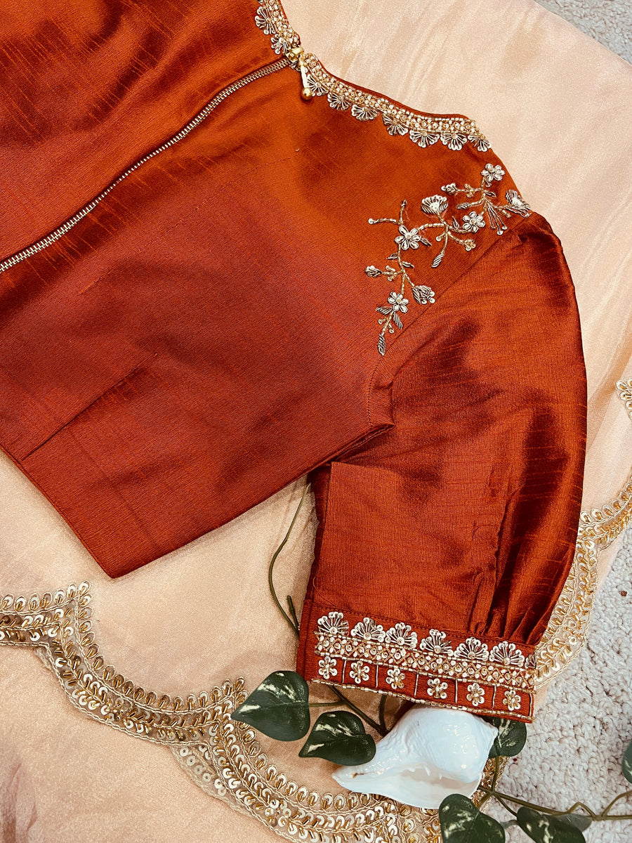 stunning scallop maggam border - Anvitha Collections