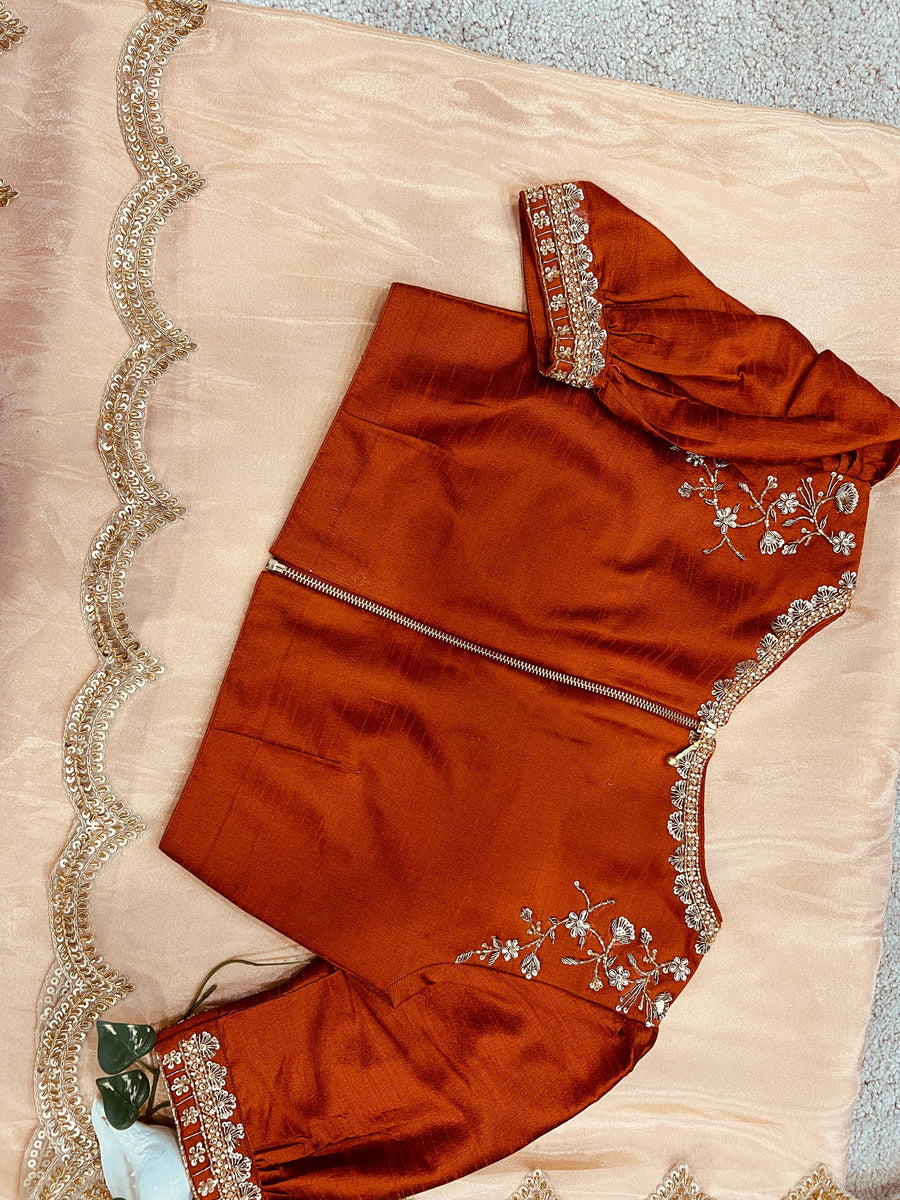 stunning scallop maggam border - Anvitha Collections