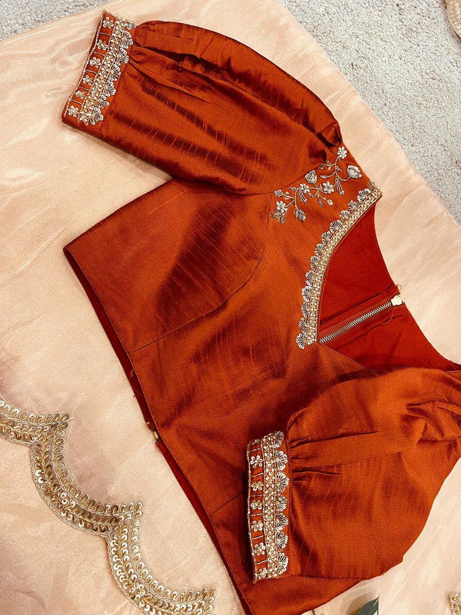 stunning scallop maggam border - Anvitha Collections