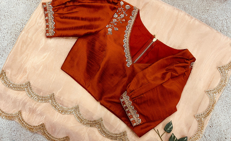 stunning scallop maggam border - Anvitha Collections