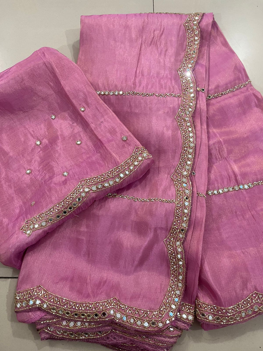 pure tissue fabric and beautiful handwork - Anvitha Collections