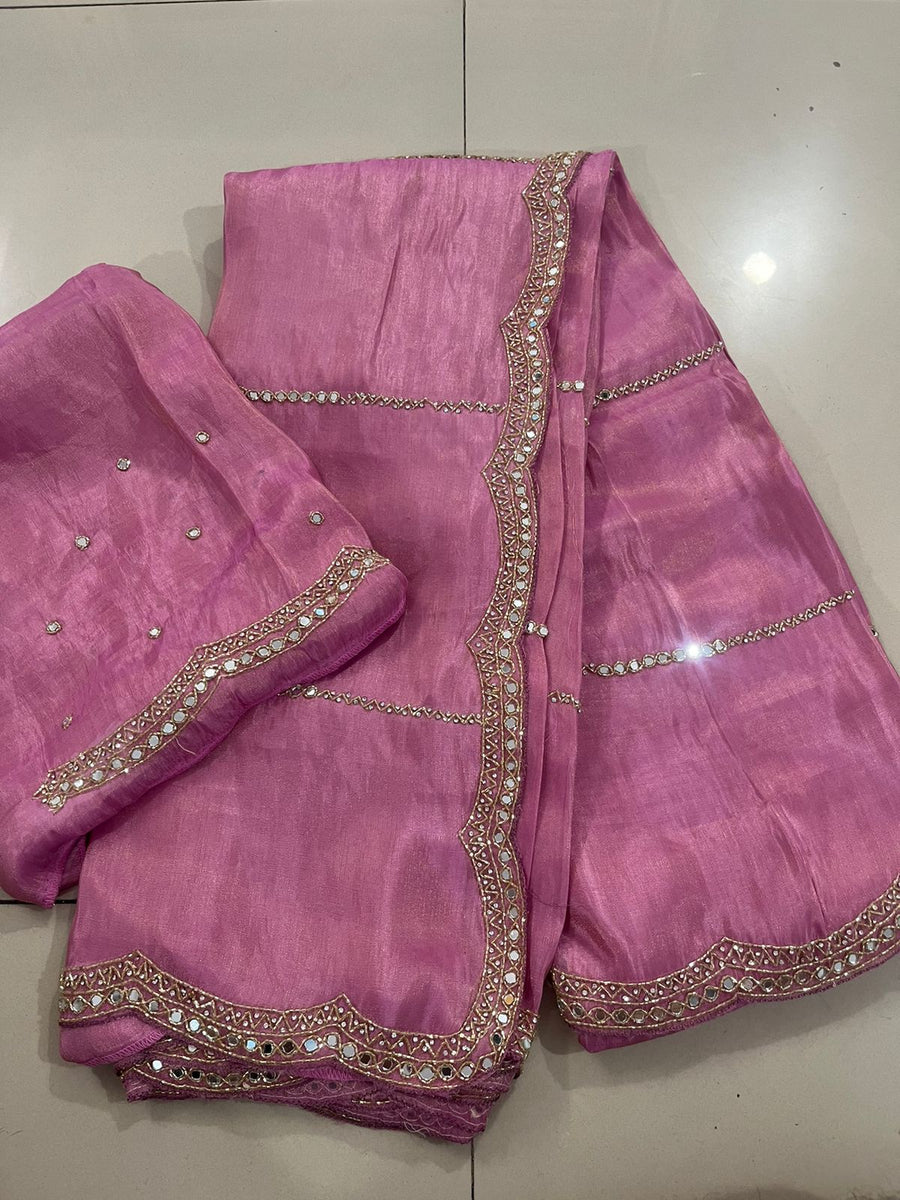 pure tissue fabric and beautiful handwork - Anvitha Collections