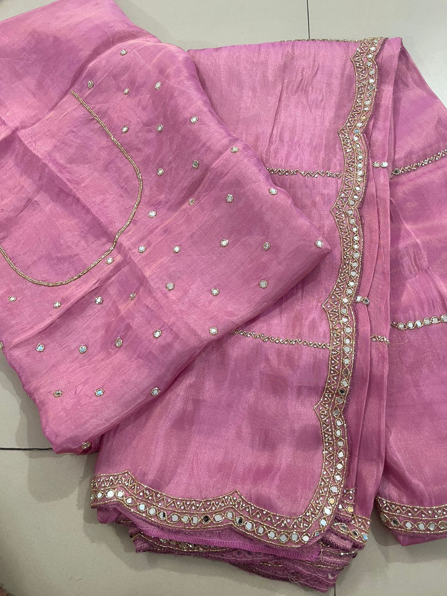 pure tissue fabric and beautiful handwork - Anvitha Collections