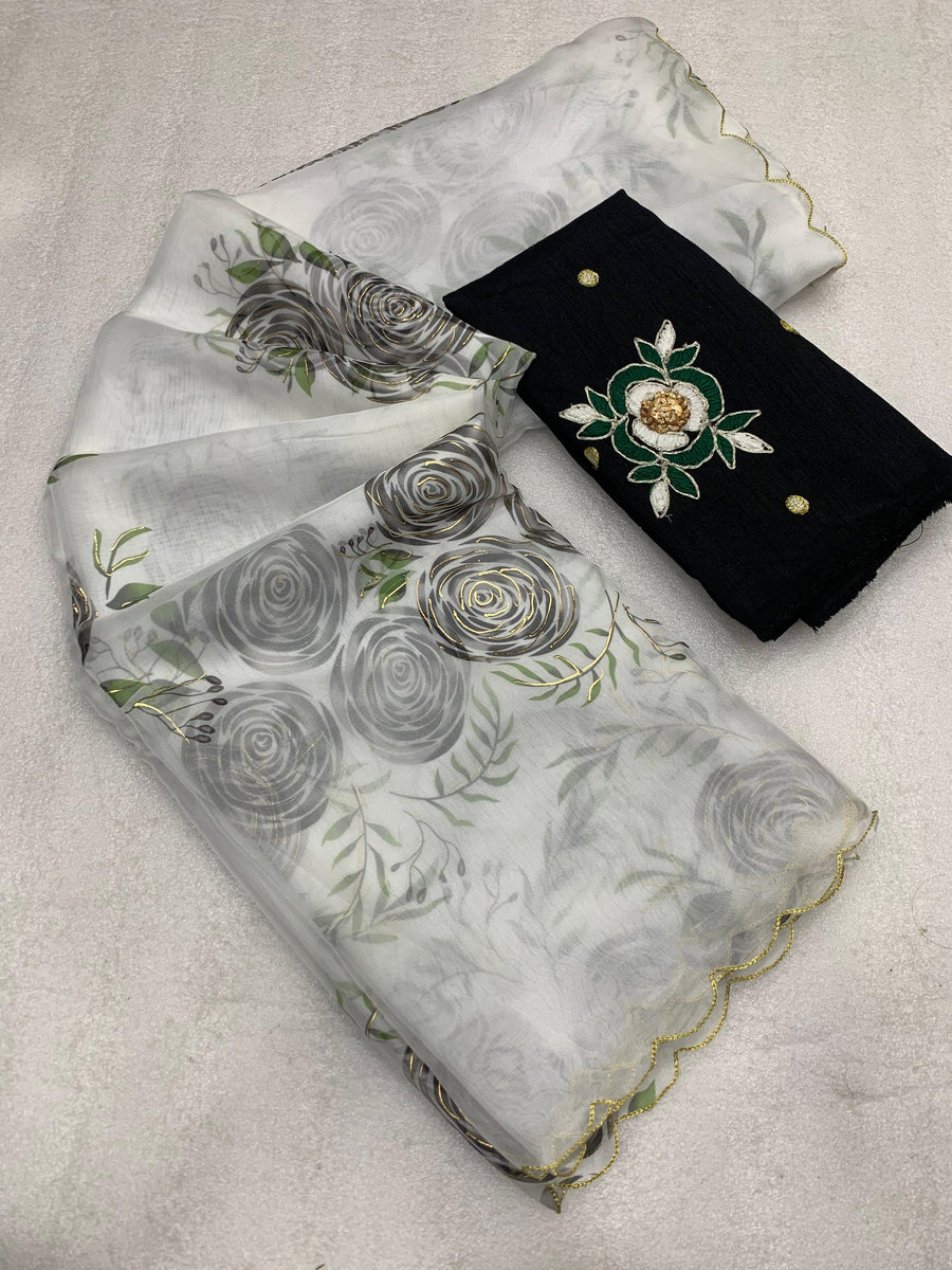 soft Taby Organza fabric - Anvitha Collections