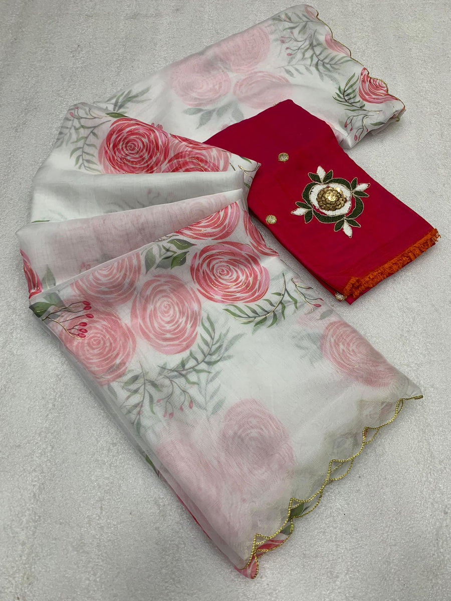 soft Taby Organza fabric - Anvitha Collections