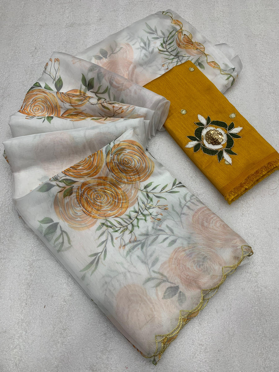 soft Taby Organza fabric - Anvitha Collections