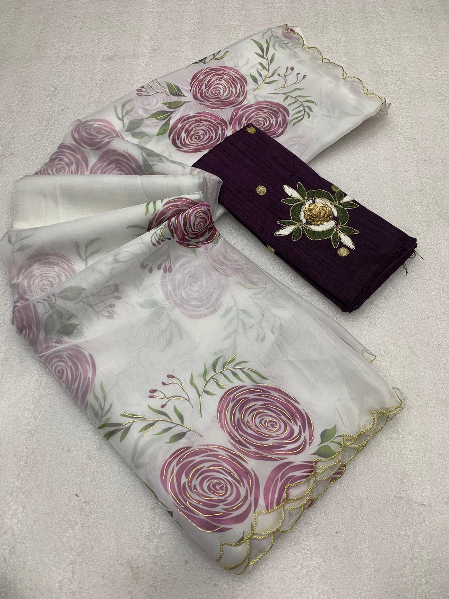 soft Taby Organza fabric - Anvitha Collections