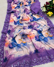 Chiffon floral digital - Anvitha Collections