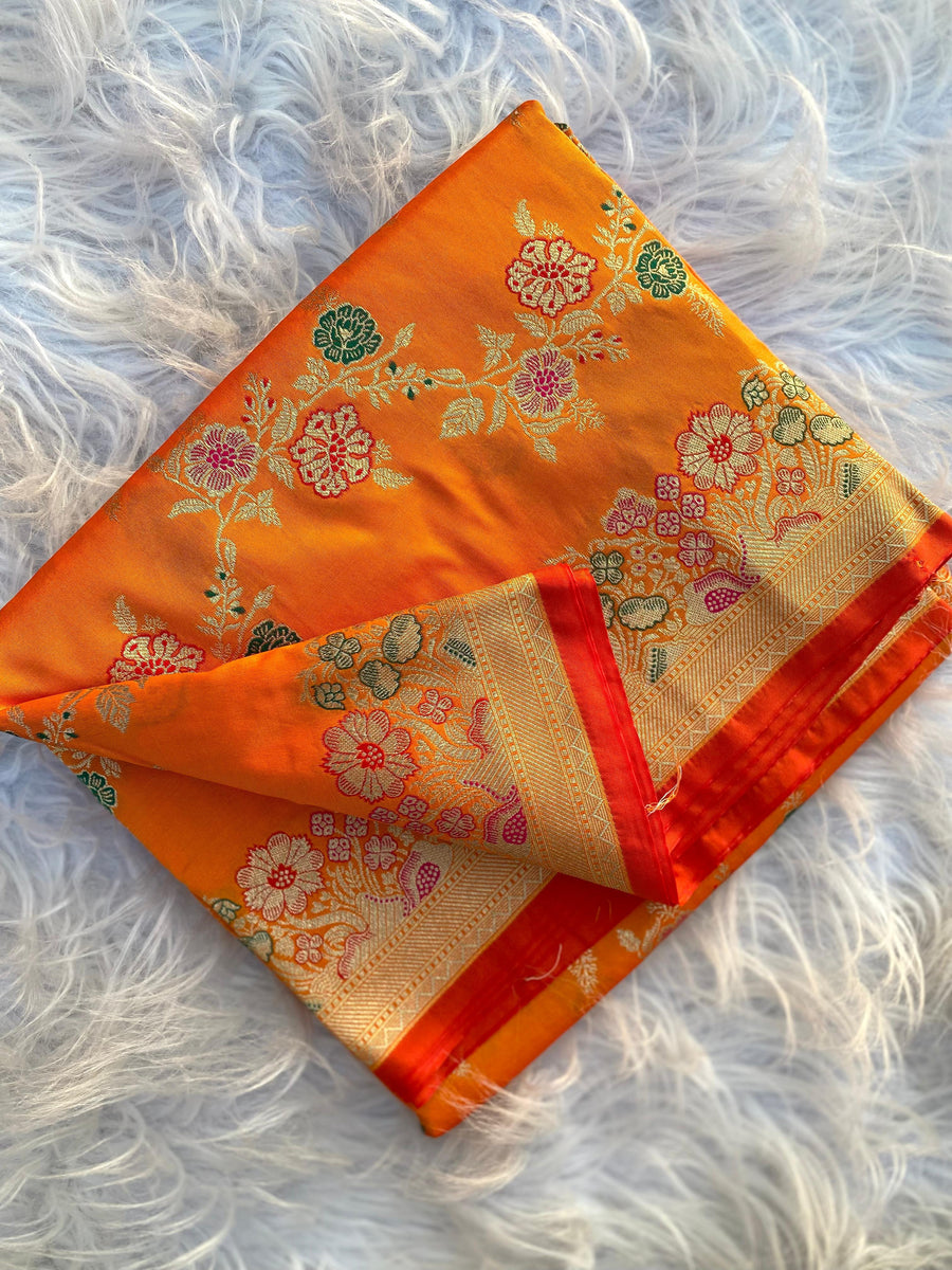Banarasi mushro satin silk saree - Anvitha Collections