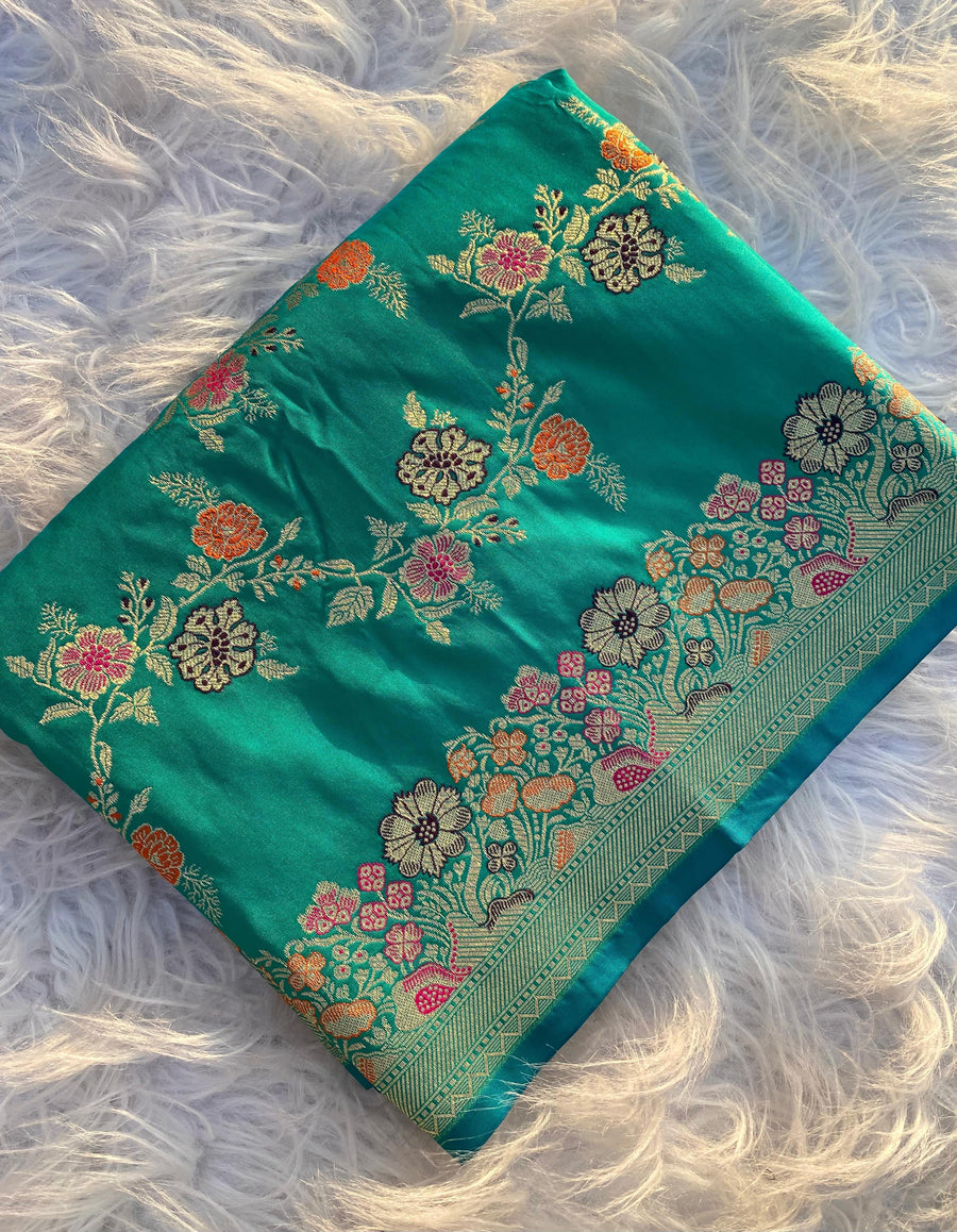 Banarasi mushro satin silk saree - Anvitha Collections