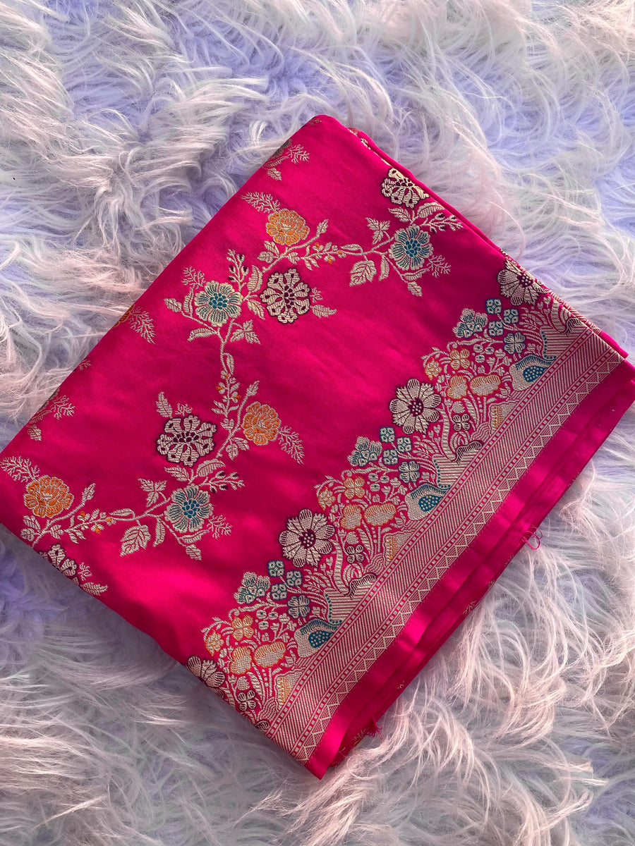 Banarasi mushro satin silk saree - Anvitha Collections