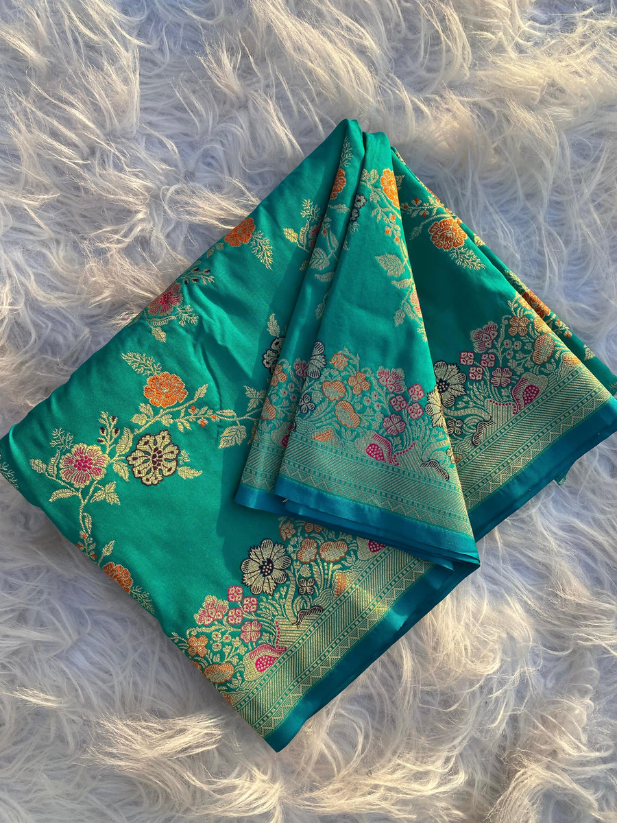 Banarasi mushro satin silk saree - Anvitha Collections