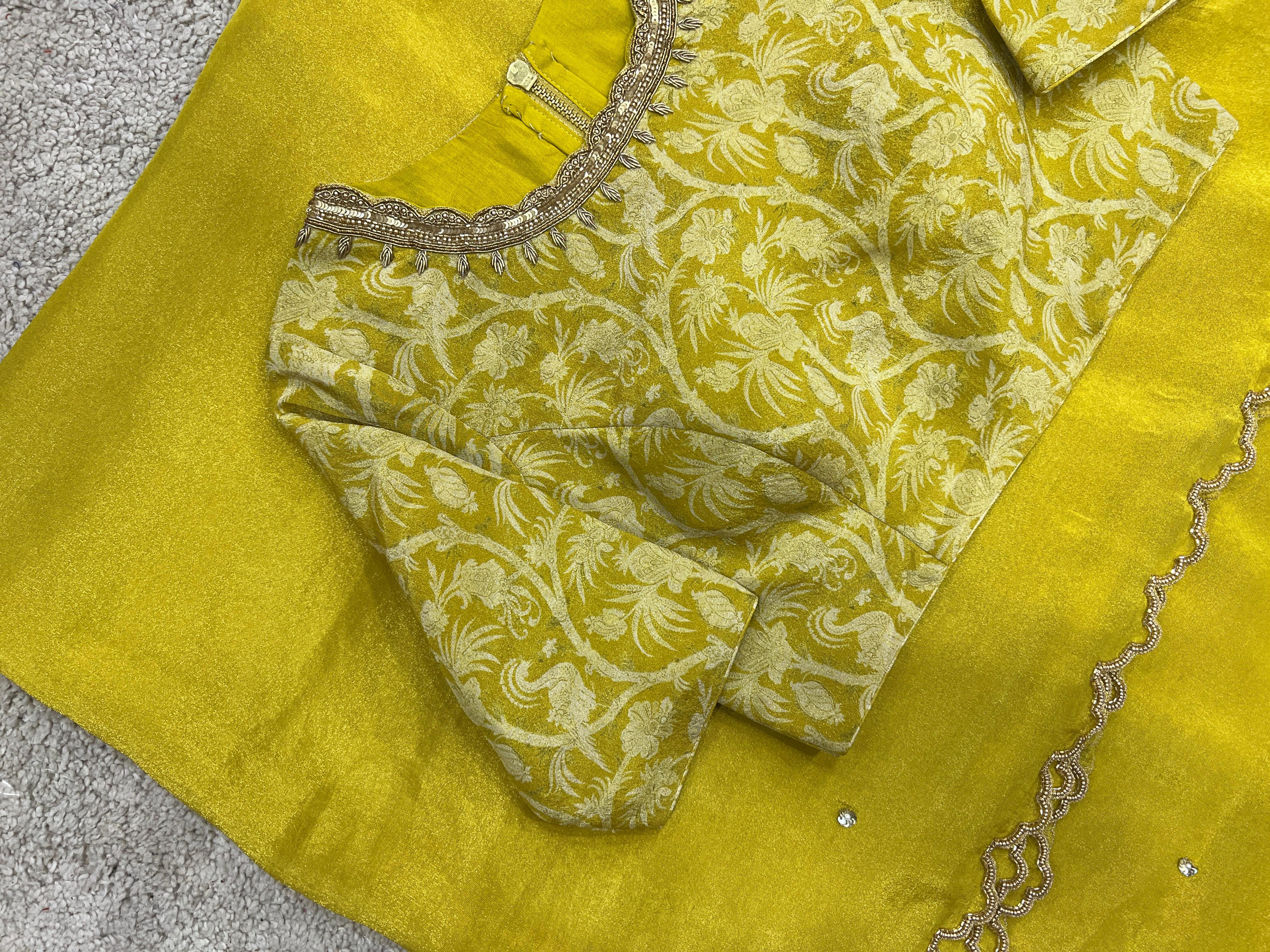Mehendi green tissue saree - Anvitha Collections