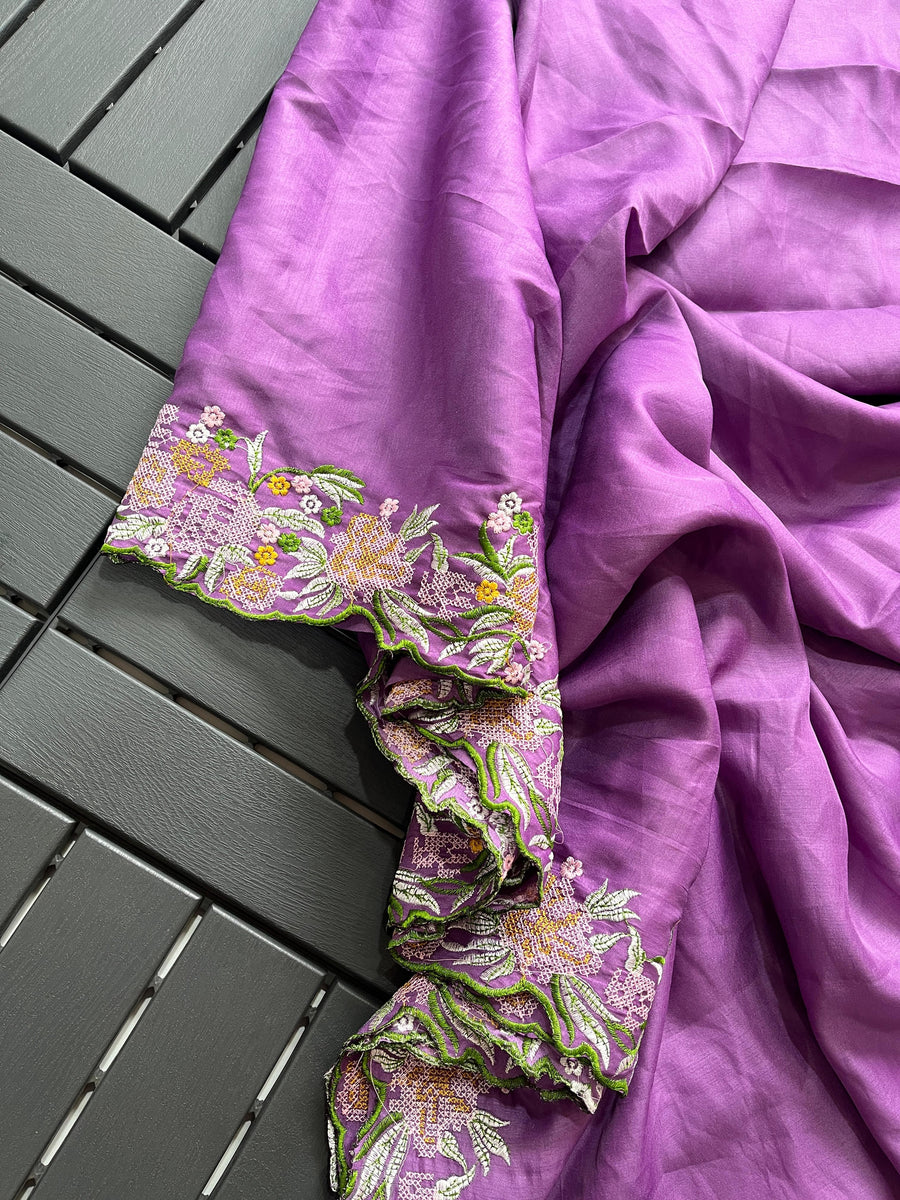 Lavender Love saree - Anvitha Collections