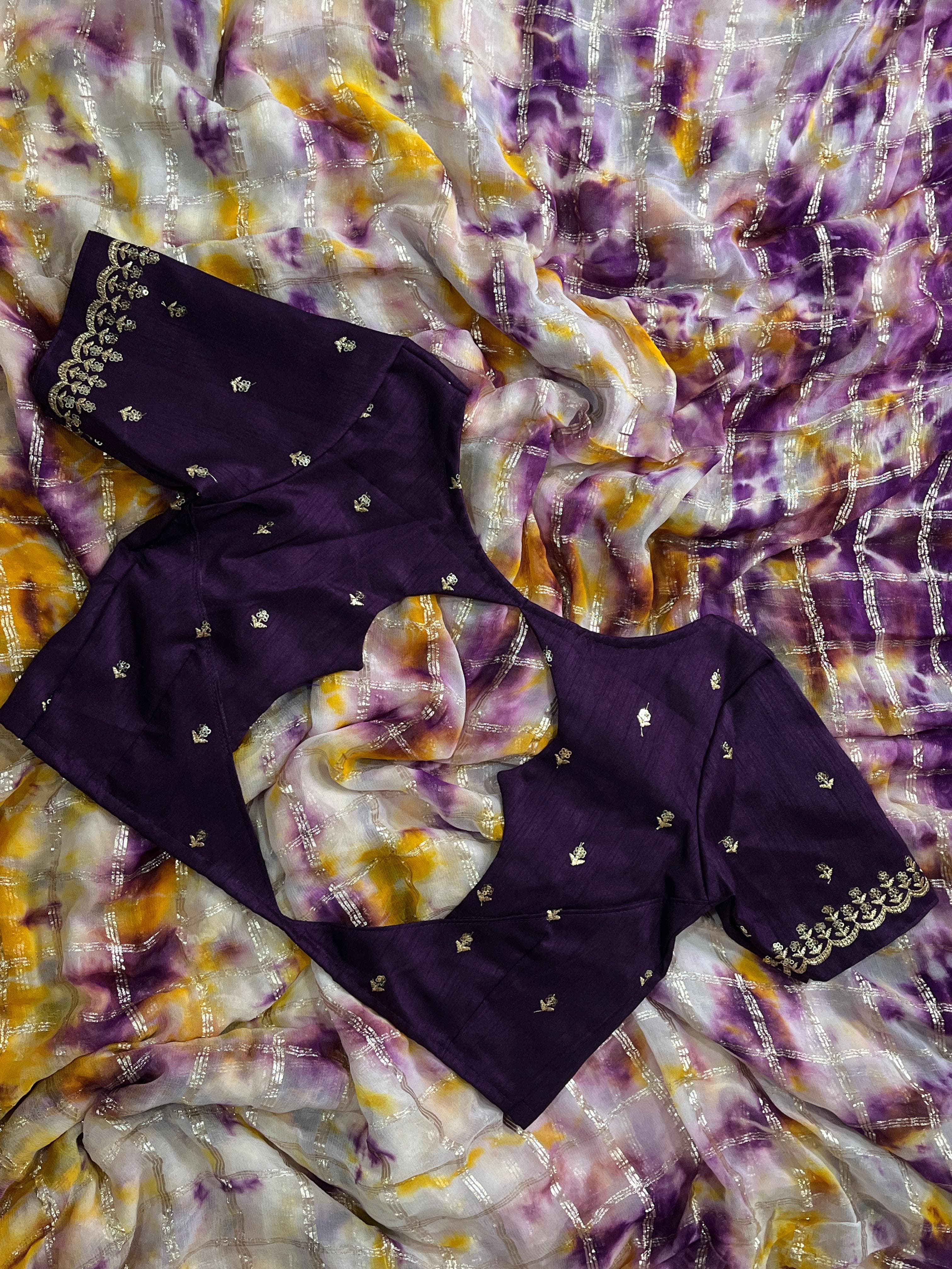 Purple Shibori Love saree - Anvitha Collections
