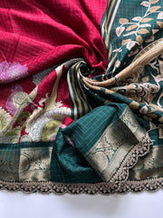 soft silk and elegant sparrows print - Anvitha Collections
