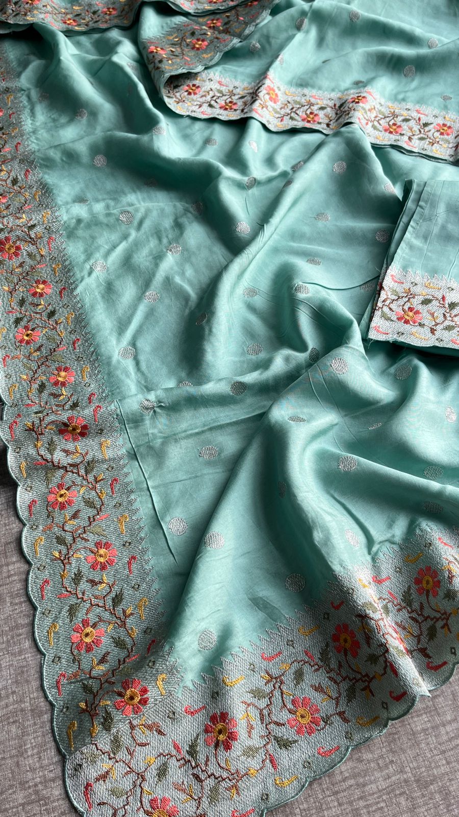 multi thread embroidered and zari work - Anvitha Collections