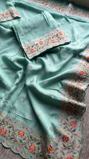 multi thread embroidered and zari work - Anvitha Collections