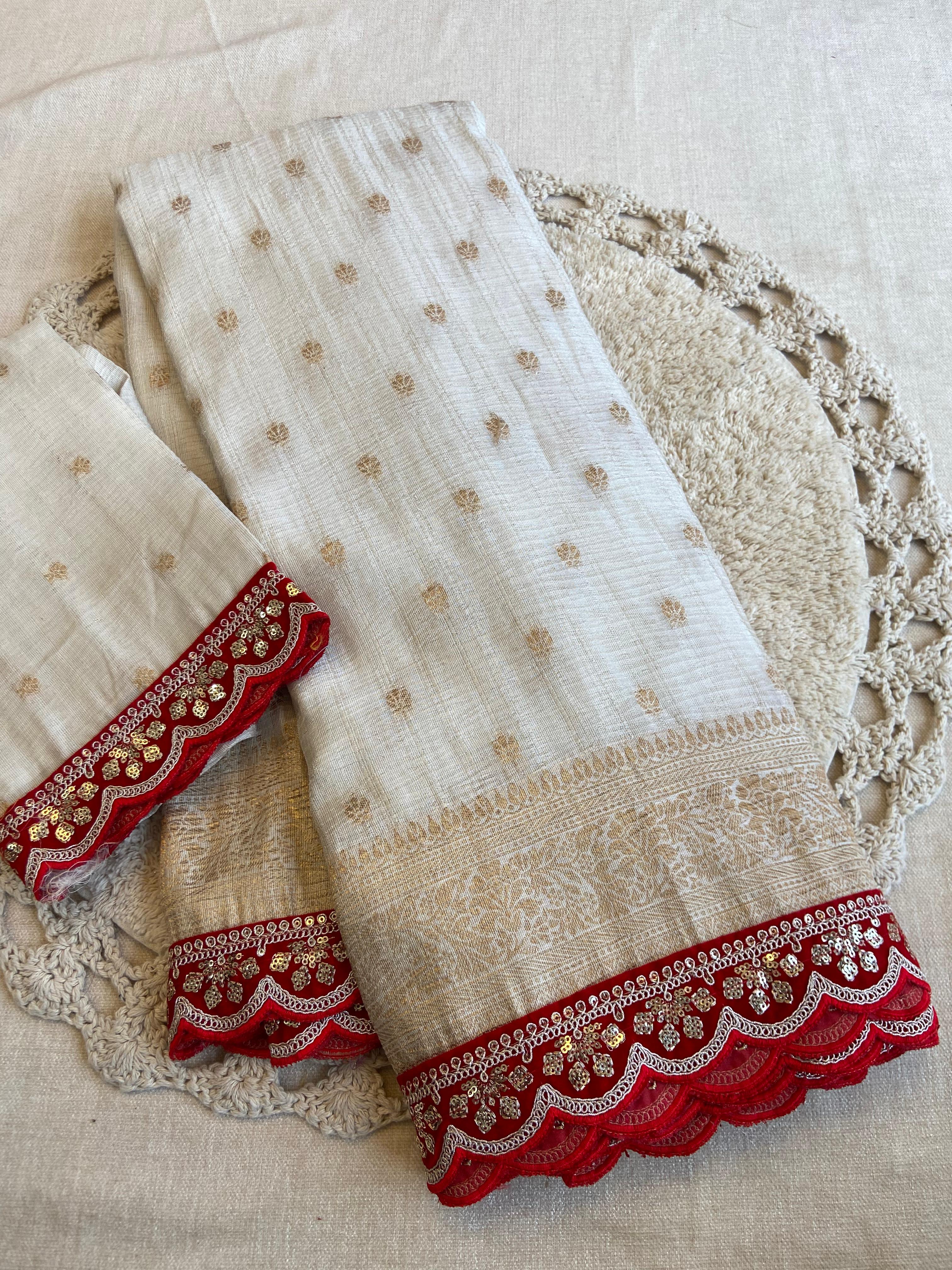Pure Soft zari Khadi Crush Silk - Anvitha Collections