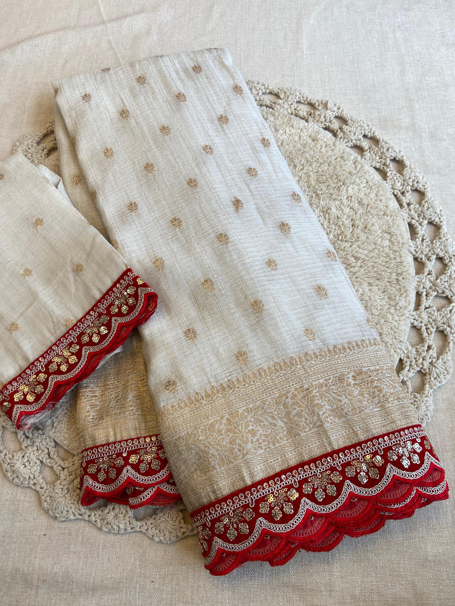 Pure Soft zari Khadi Crush Silk - Anvitha Collections