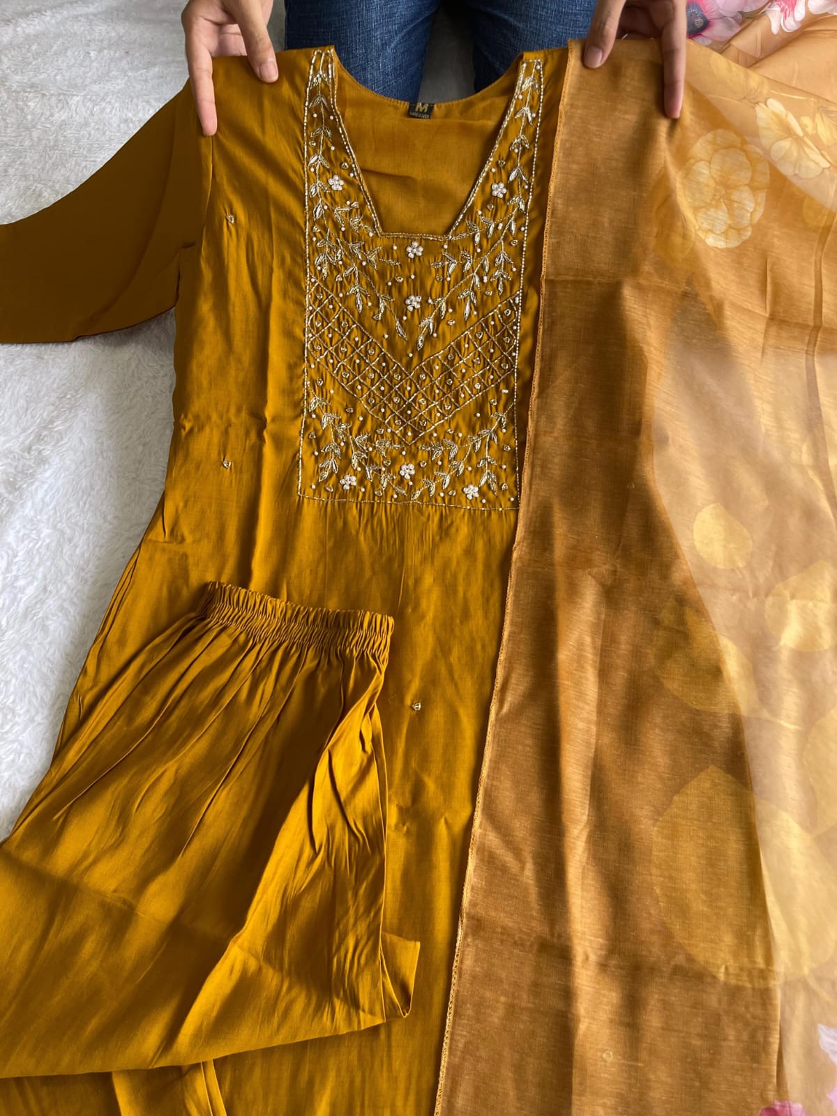 Premium Roman Silk outfit - Anvitha Collections
