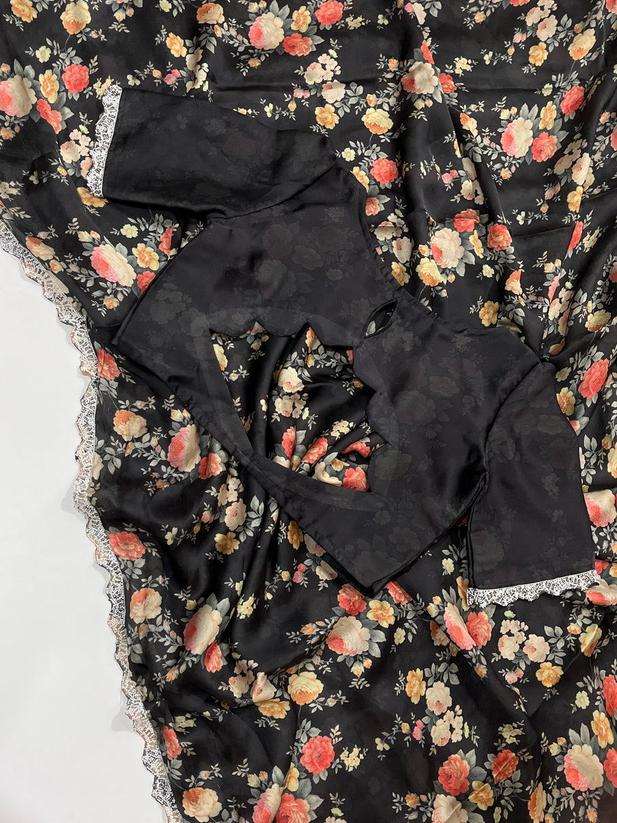 pure satin georgette - Anvitha Collections