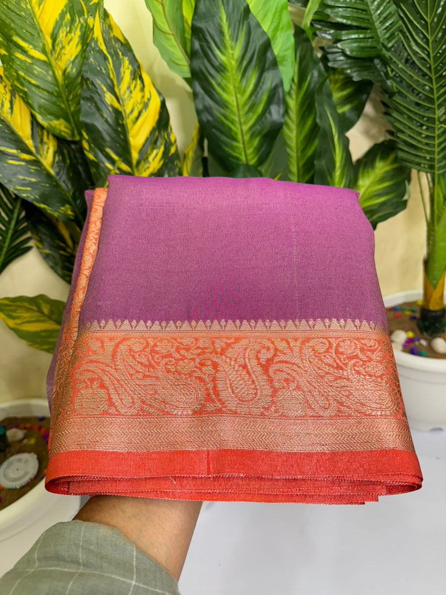 Banarasi handloom soft katan tissue silk fabric saree - Anvitha Collections