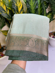 Banarasi handloom soft katan tissue silk fabric saree - Anvitha Collections