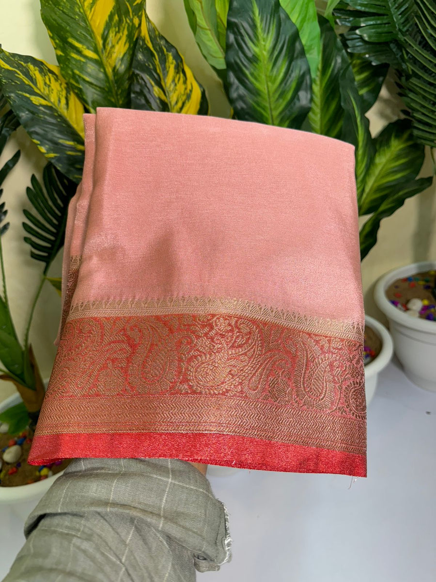 Banarasi handloom soft katan tissue silk fabric saree - Anvitha Collections