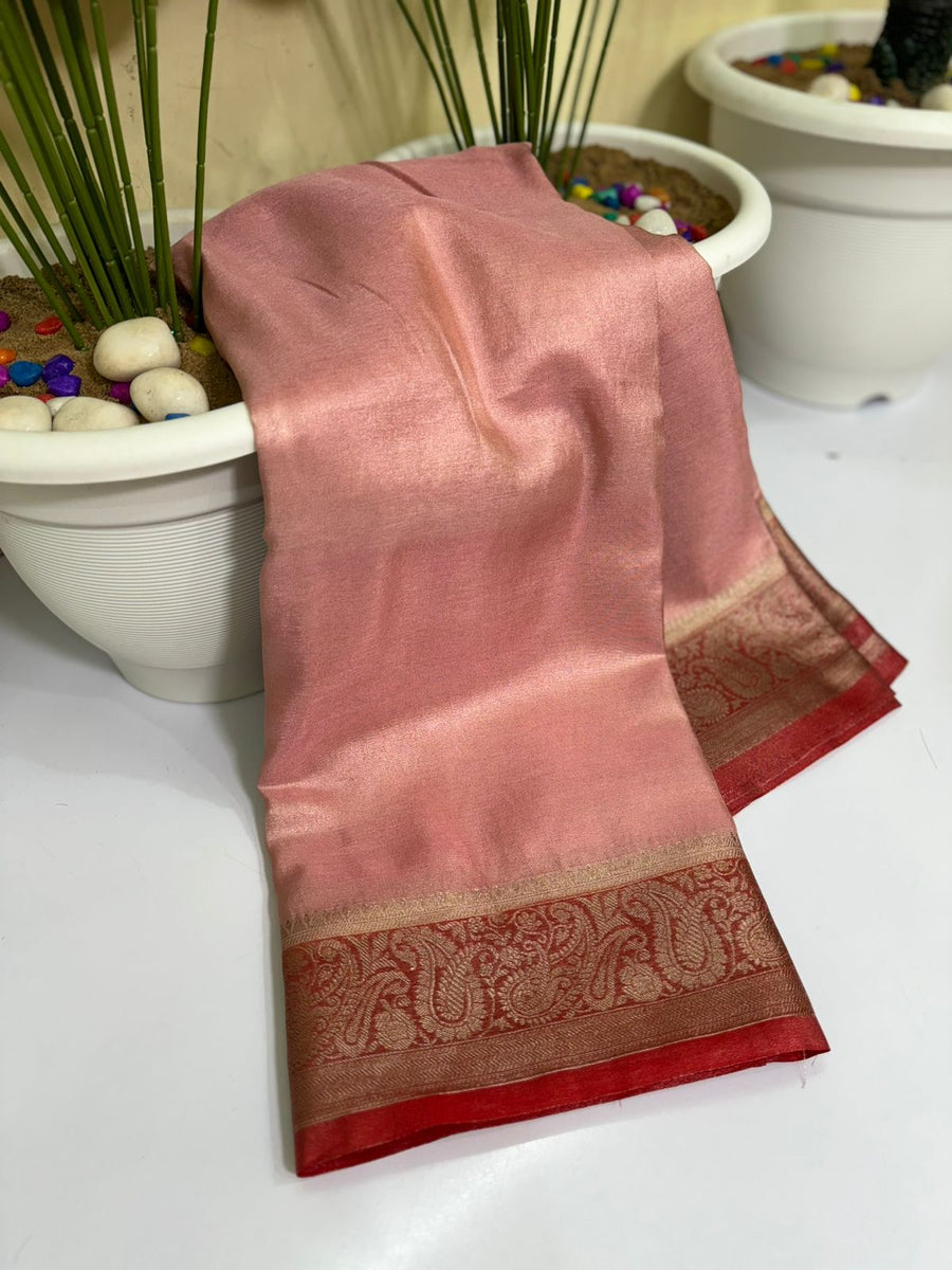 Banarasi handloom soft katan tissue silk fabric saree - Anvitha Collections